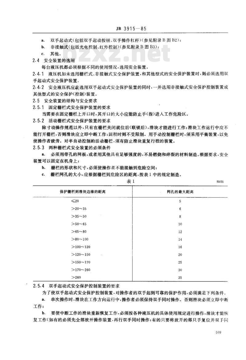 JB 3915-1985 液压机 安全技术条件