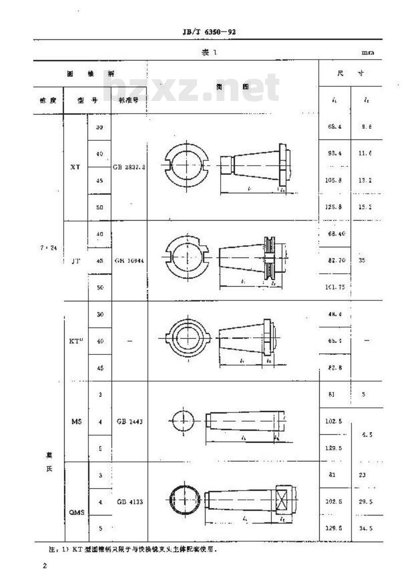 JB/T 6350-1992 铣夹头