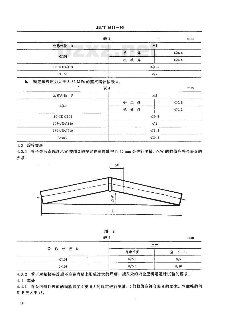 JB/T 1611-1993 锅炉管子制造技术条件