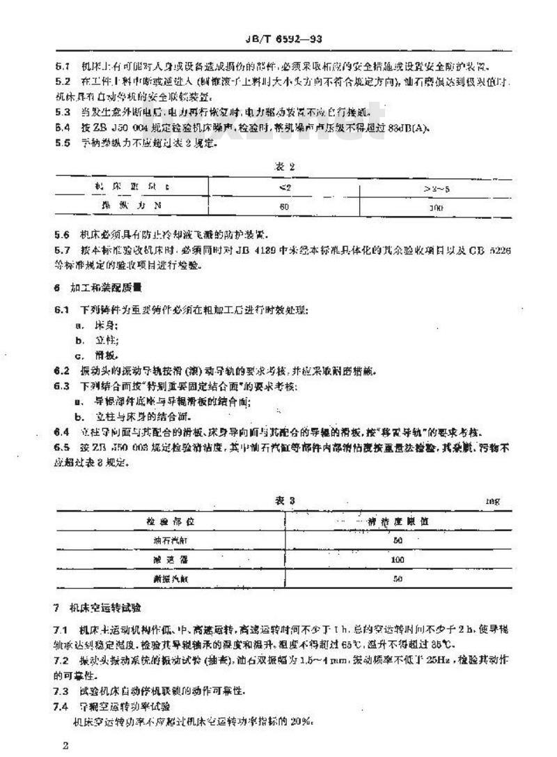 JB/T 6592-1993 圆锥滚子超精机 技术条件