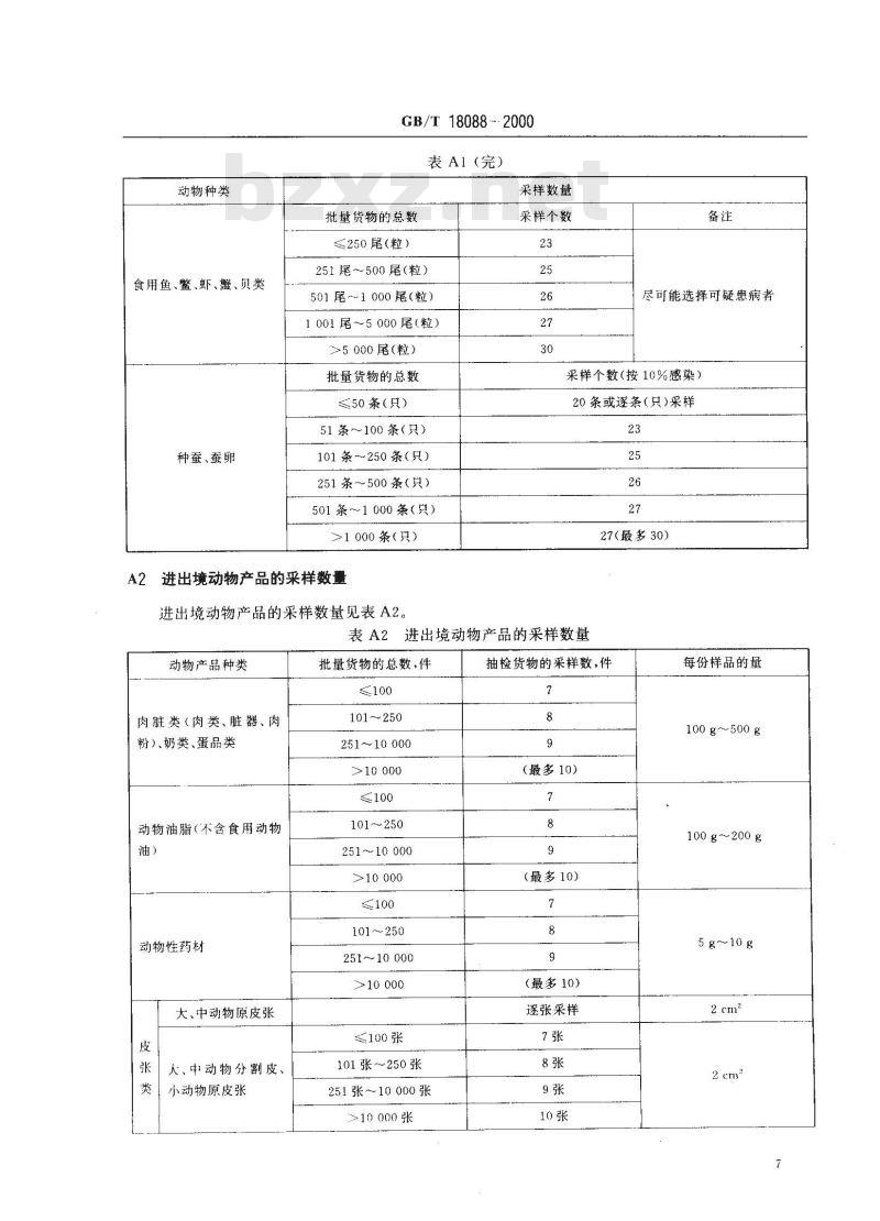 GB/T 18088-2000 出入境动物检疫采样