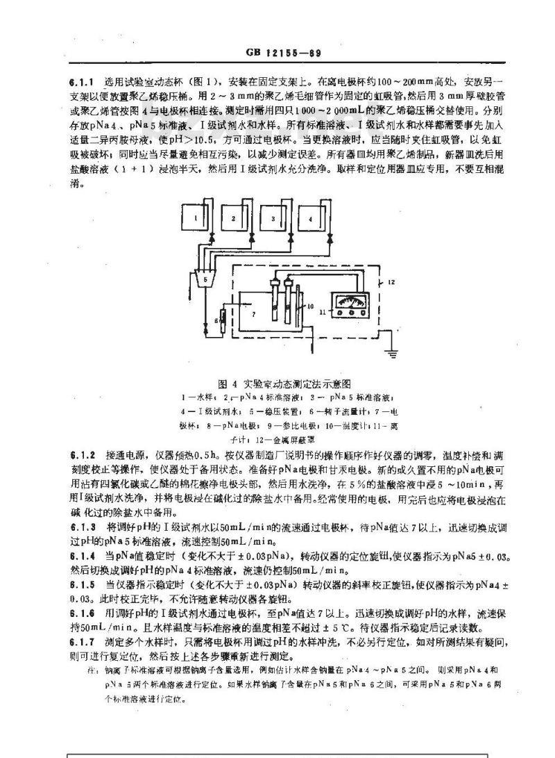 GB/T 12155-1989 锅炉用水和冷却水分析方法 钠的测定 动态法