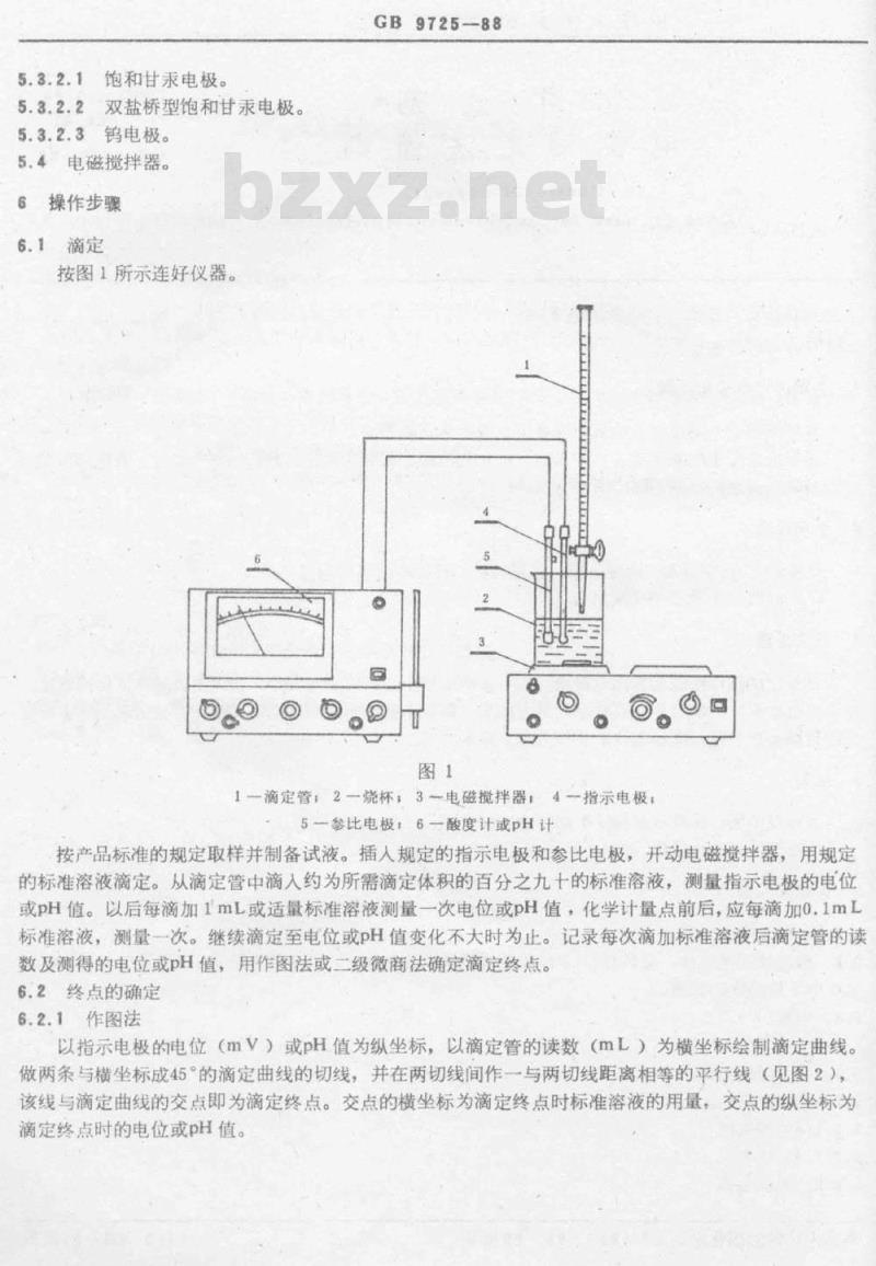 GB 9725-1988 化学试剂 电位滴定法通则