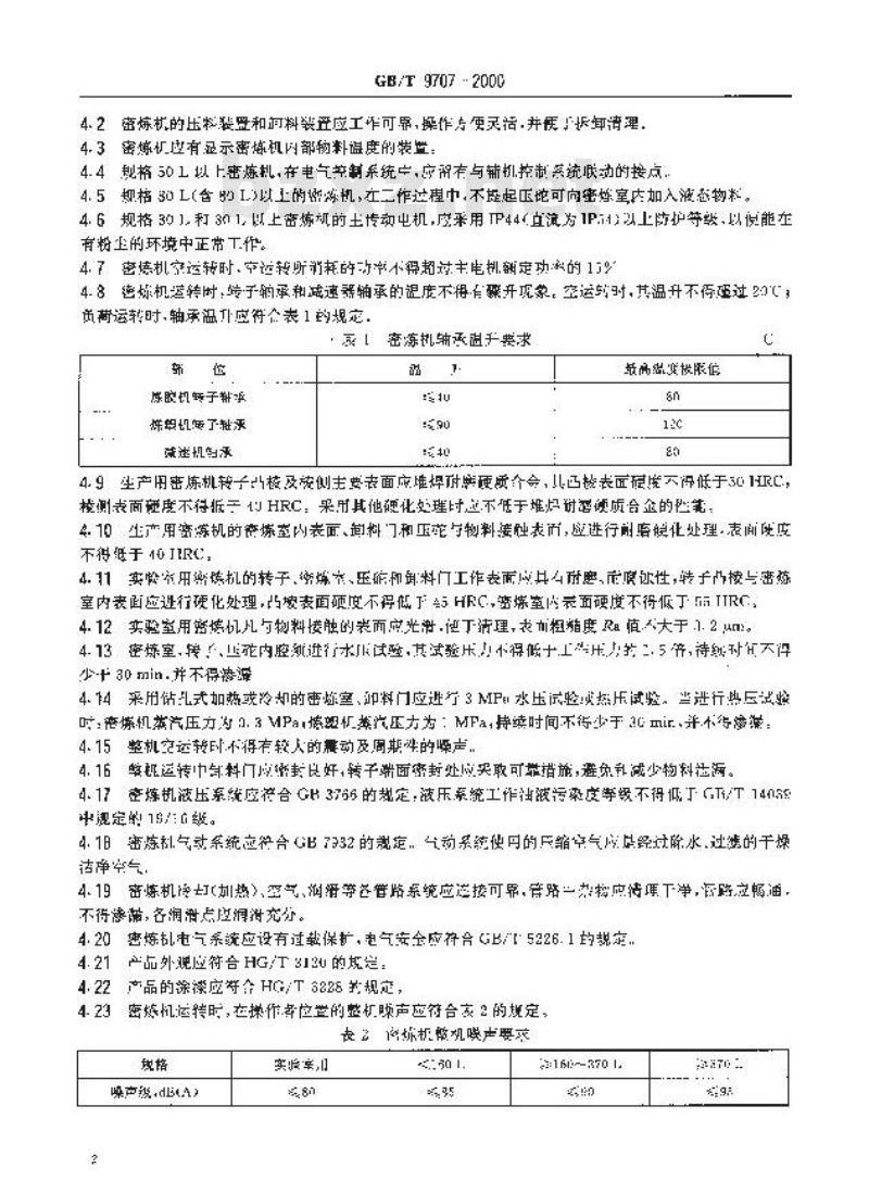 GB/T 9707-2000 密闭式炼胶机、炼塑机