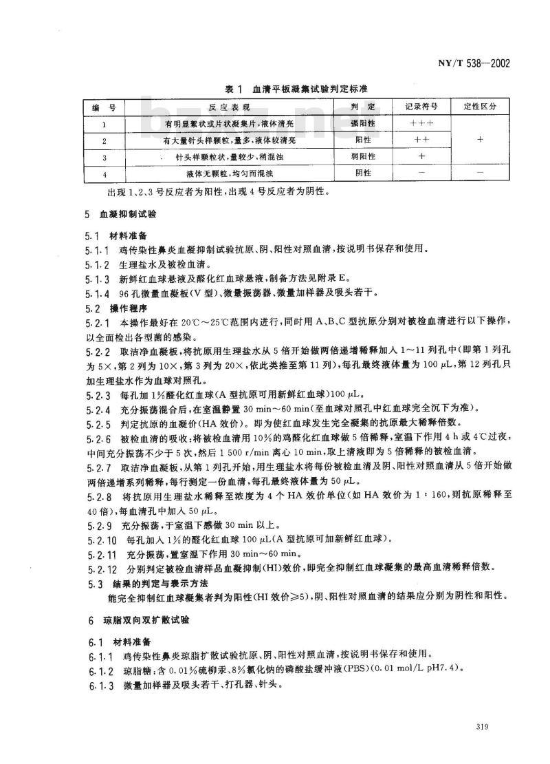 NY/T 538-2002 鸡传染性鼻炎诊断技术