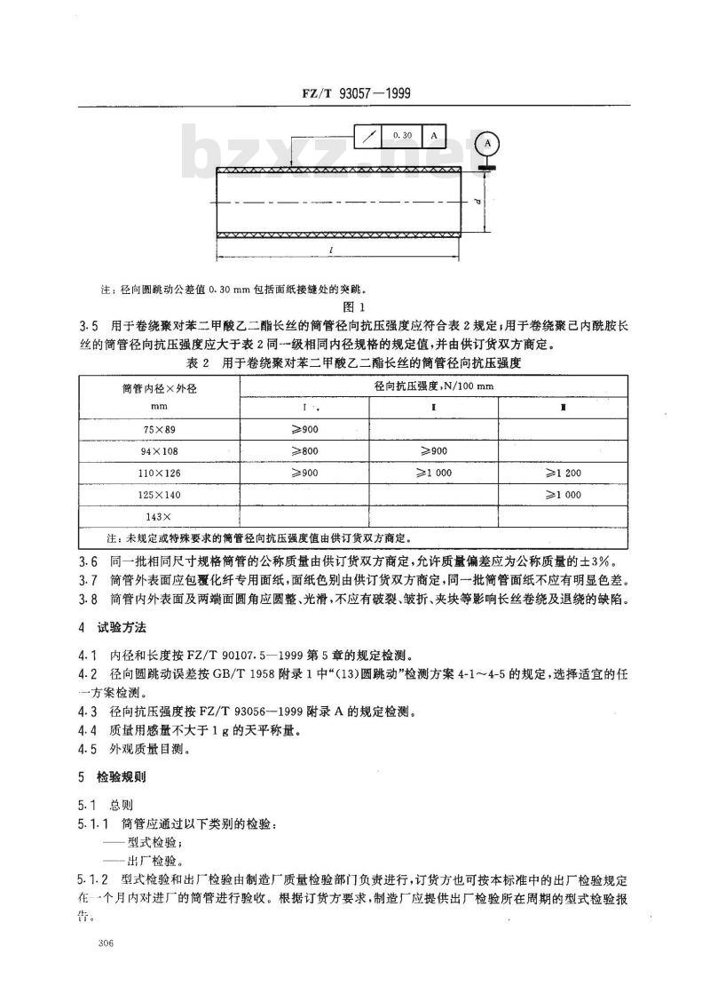 FZ/T 93057-1999 合成长丝用筒管技术条件