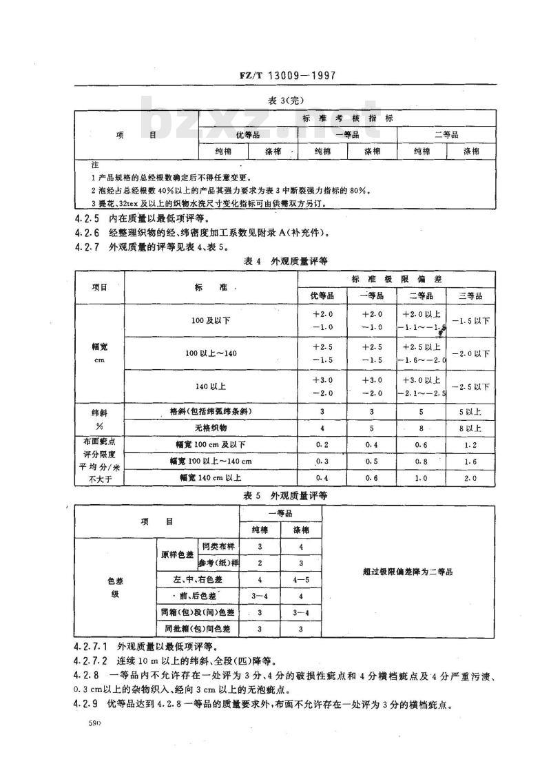 FZ/T 13009-1997 色织泡泡纱