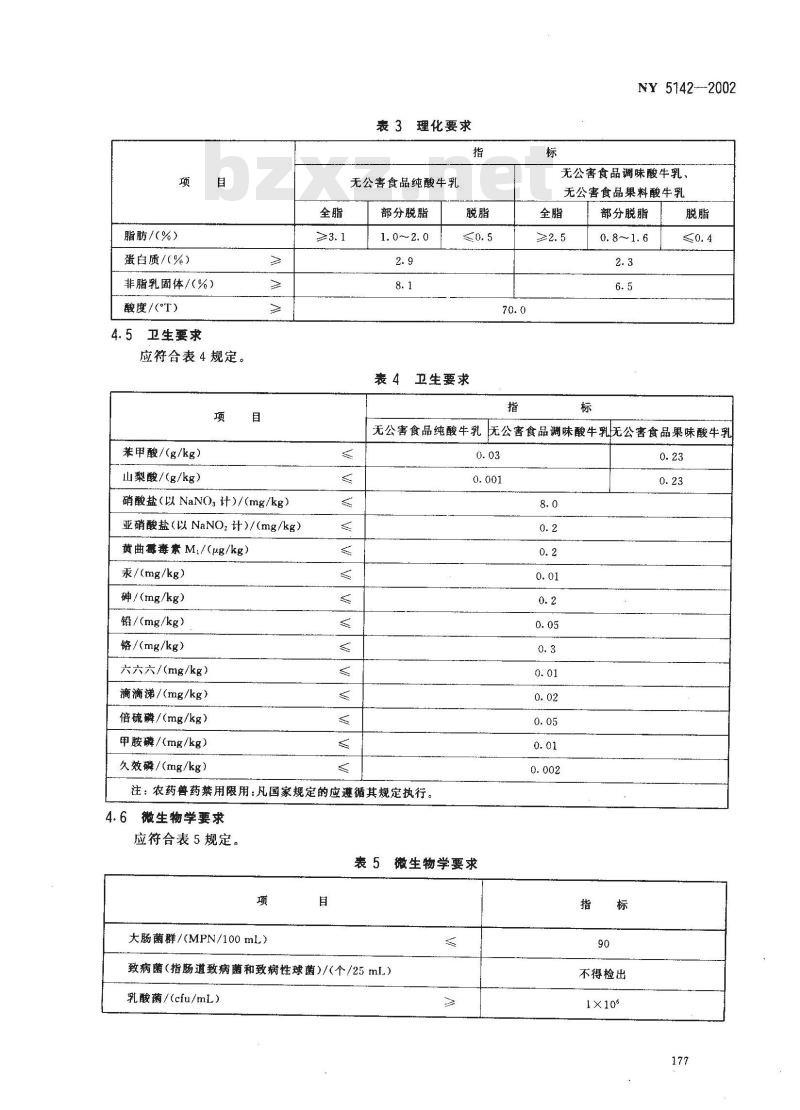 NY 5142-2002 酸牛奶