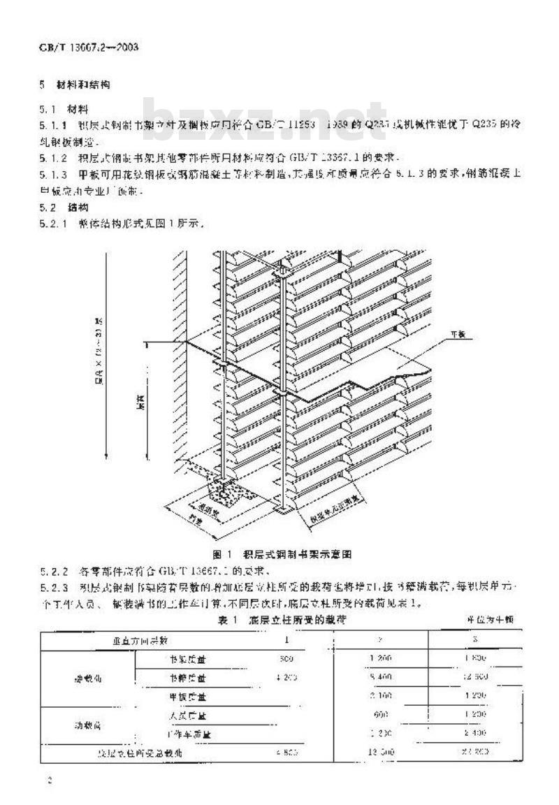 GB/T 13667.2-2003 积层式钢制书架技术条件