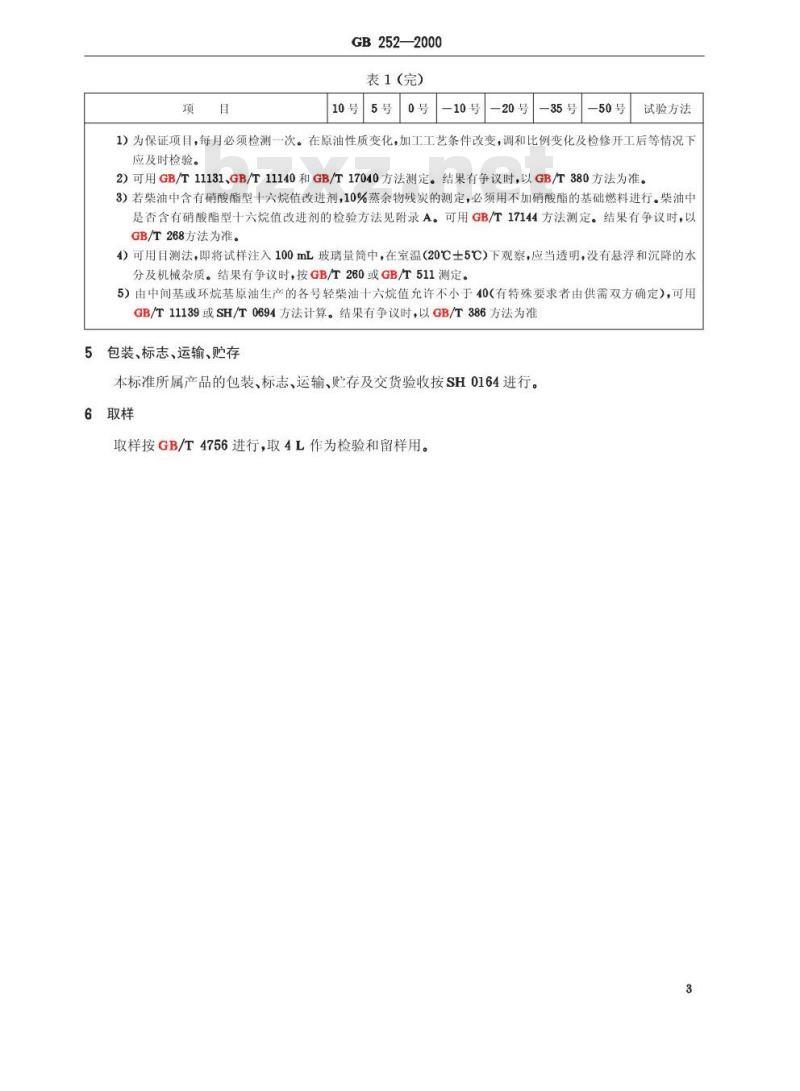 GB 252-2000 轻柴油
