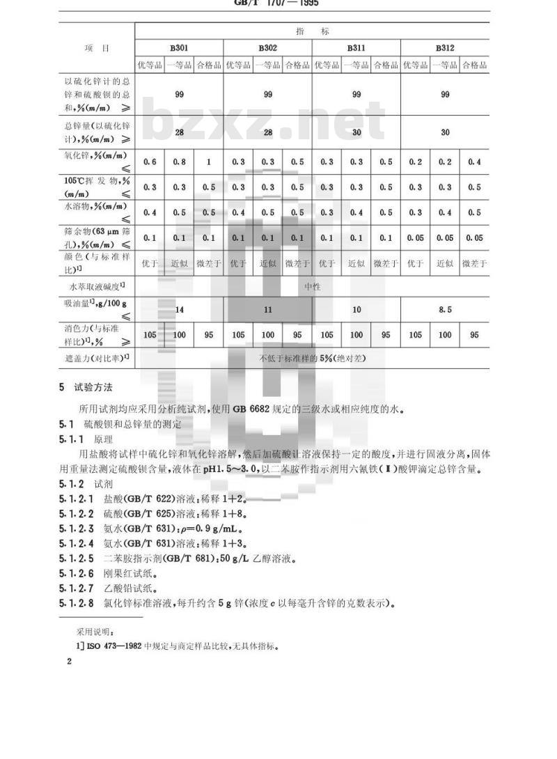 GB/T 1707-1995 立德粉