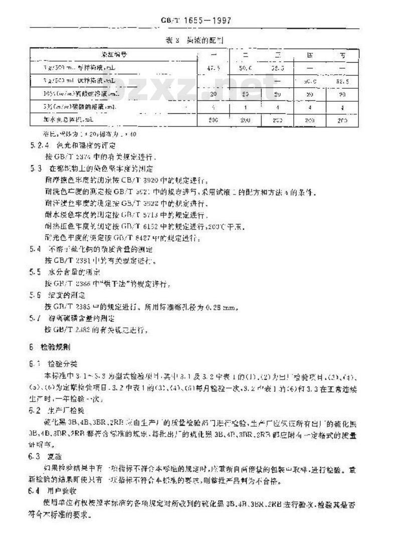 GB/T 1655-1997 硫化黑3B、4B、3BR、2RB(硫化黑BN、BRN、B2RN、RN)