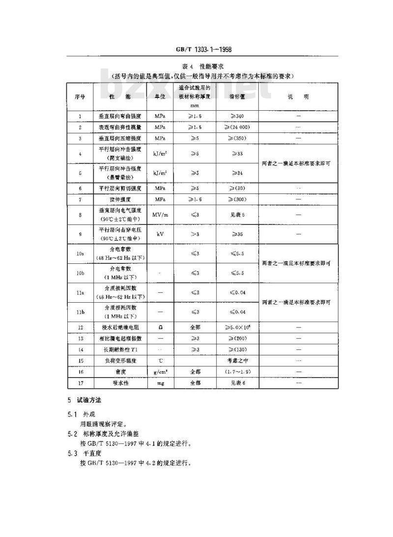 GB/T 1303.1-1998 环氧玻璃布层压板