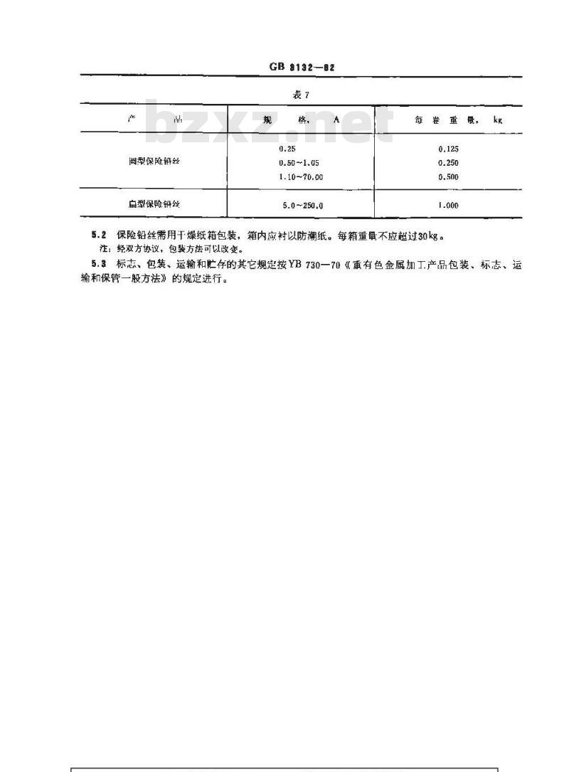 GB 3132-1982 保险铅丝