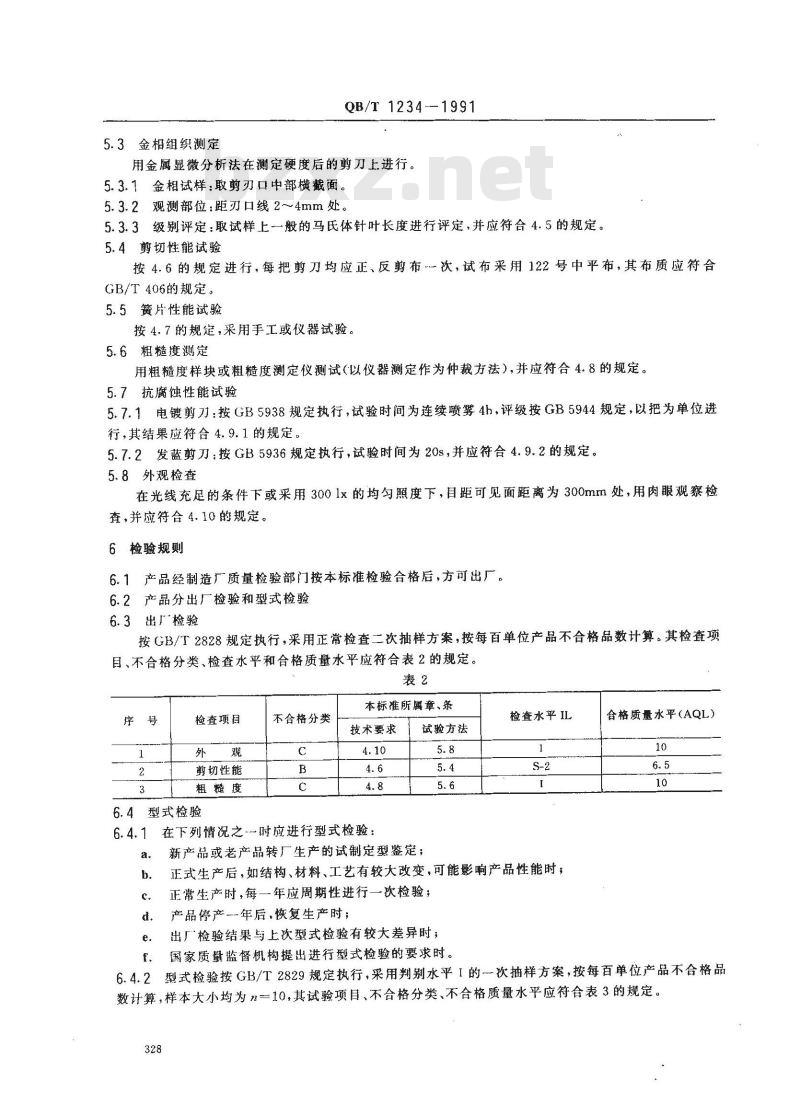 QB/T 1234-1991 旅行剪刀