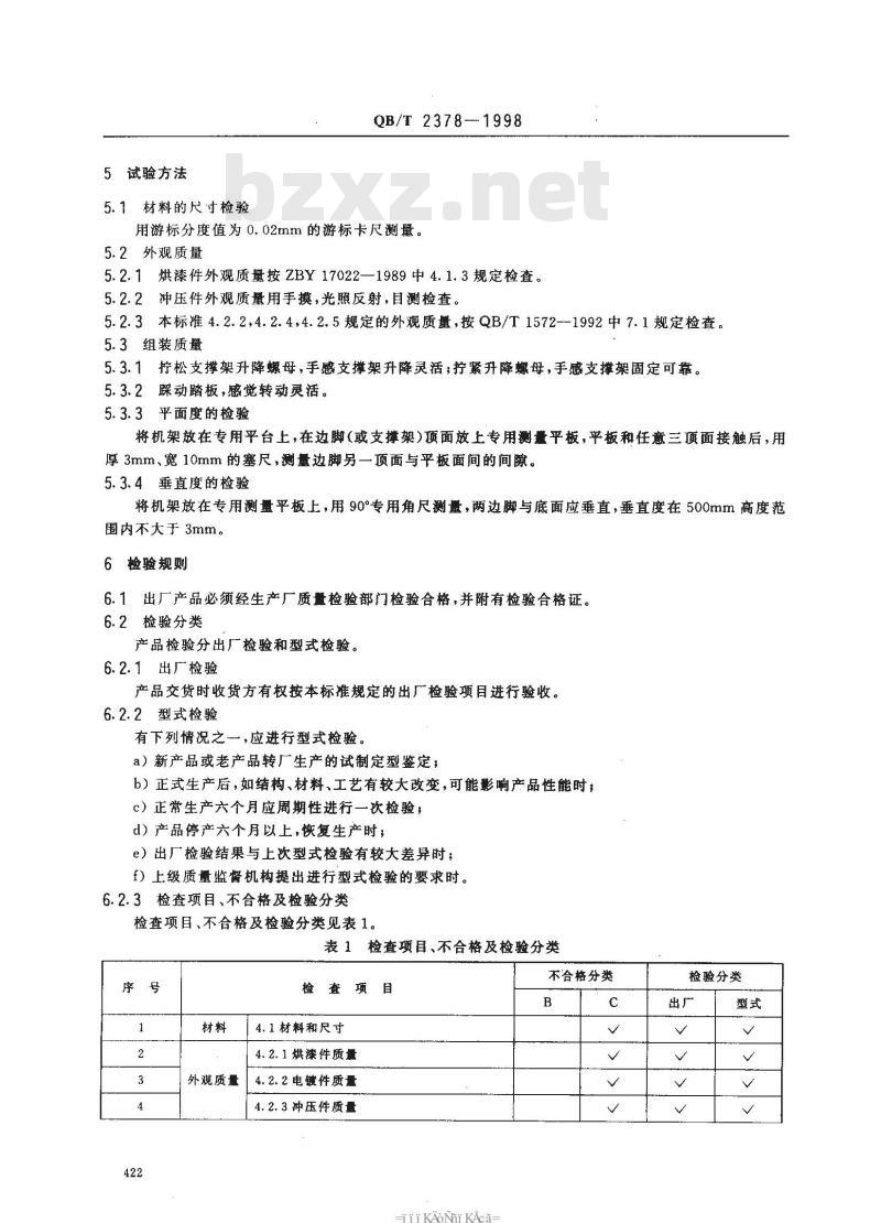 QB/T 2378-1998 工业用缝纫机机架