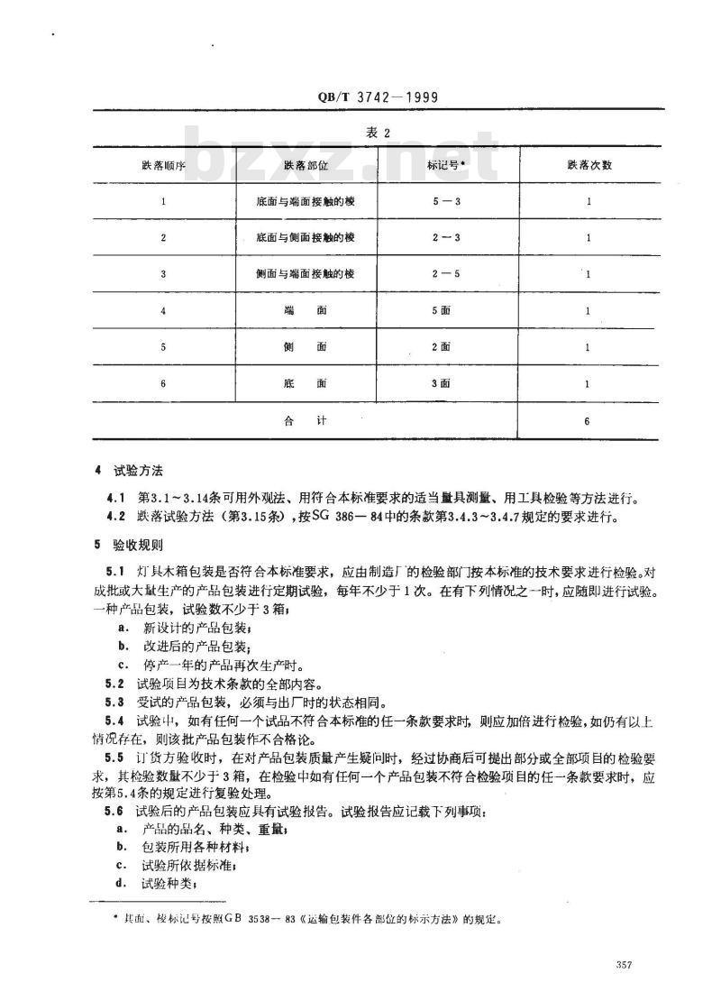 QB/T 3742-1999 灯具木箱包装技术条件