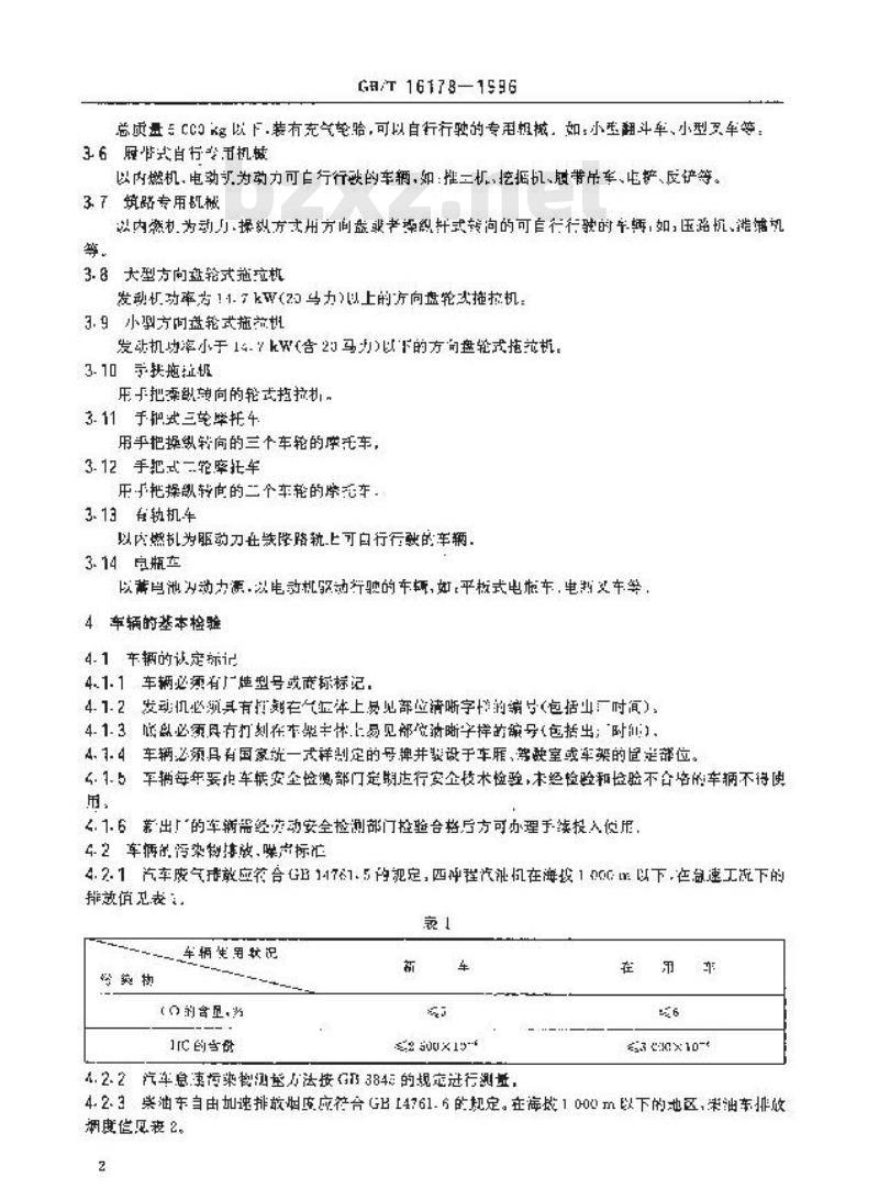 GB/T 16178-1996 厂内机动车辆安全检验技术要求
