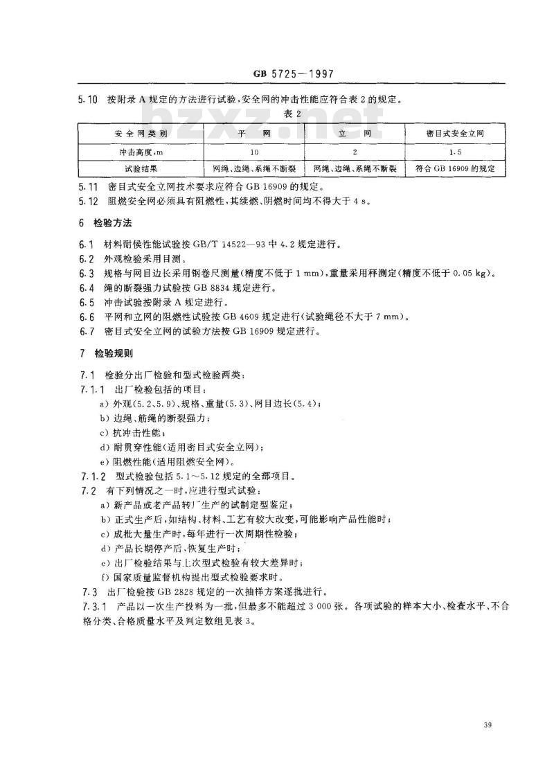 GB 5725-1997 安全网