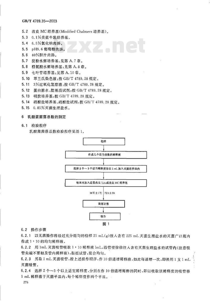 GB/T 4789.35-2003 食品卫生微生物学检验乳酸菌饮料乳酸菌检验