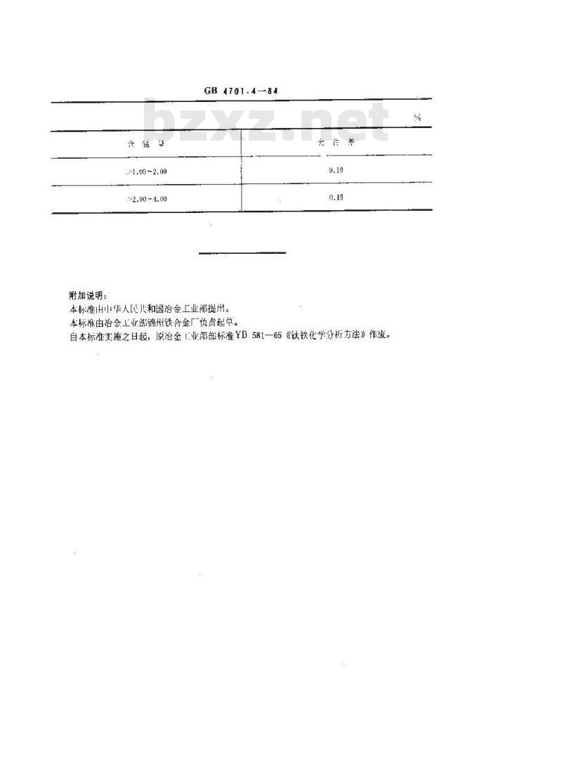 GB/T 4701.4-1984 钛铁化学分析方法 过硫酸盐-亚砷酸盐容量法测定锰量
