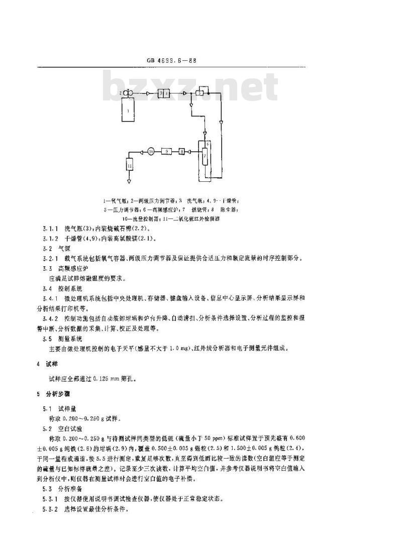 GB/T 4699.6-1988 硅铬合金化学分析方法 红外线吸收法测定硫量