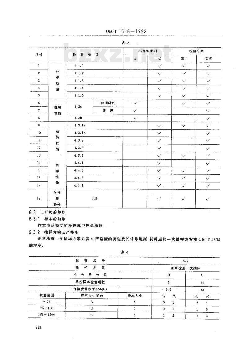 QB/T 1516-1992 工业用缝纫机毛皮拼接缝缝纫机机头