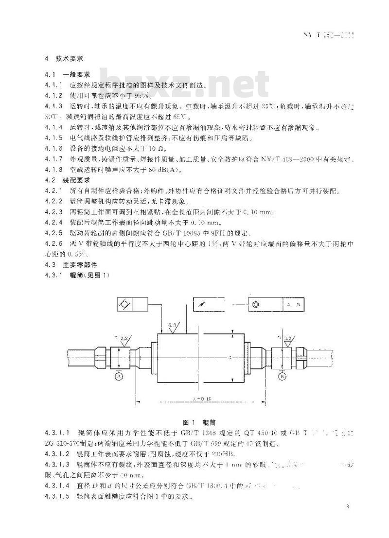 NY/T 262-2003 天然橡胶初加工机械 绉片机