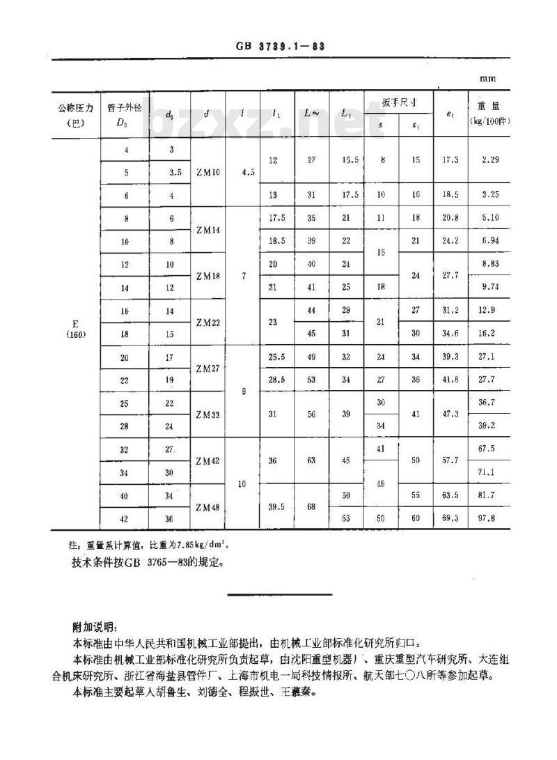 GB 3739.1-1983 卡套式锥螺纹直角管接头