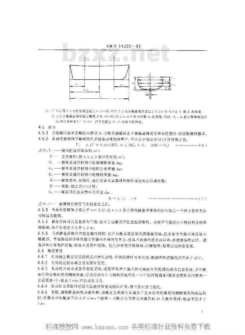 GB/T 14355-1993 开敞式救生艇技术条件