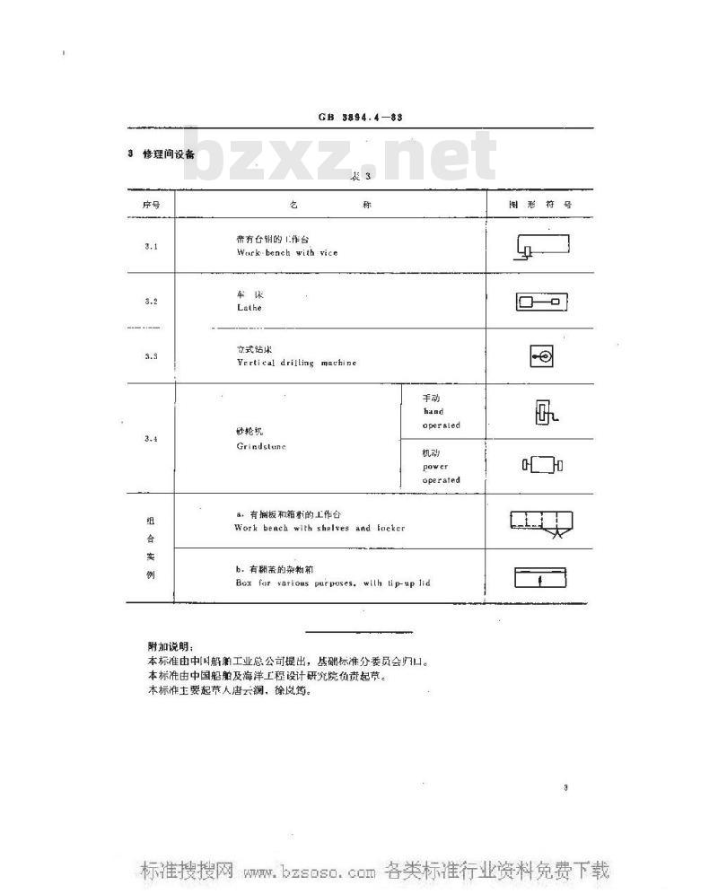 GB 3894.4-1983 船舶布置图图形符号 航行设备、灯具及修理间设备