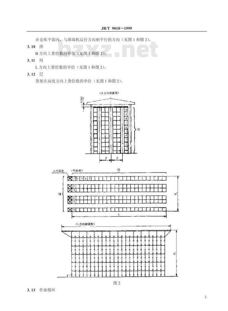 JB/T 9018-1999 有轨巷道式高层货架仓库 设计规范