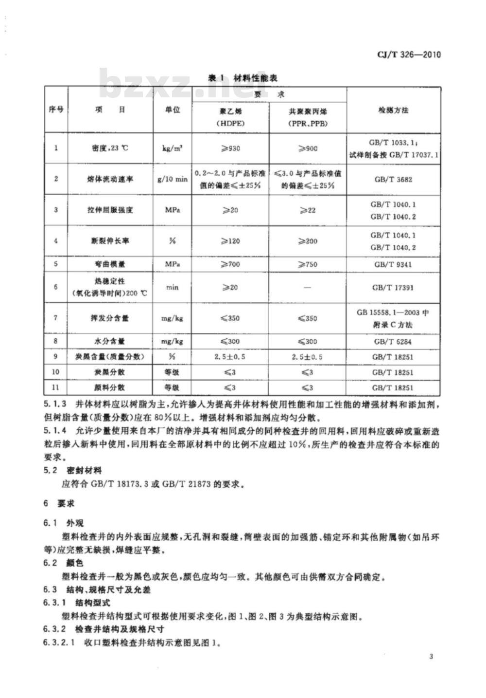 CJ/T 326-2010 市政排水用塑料检查井