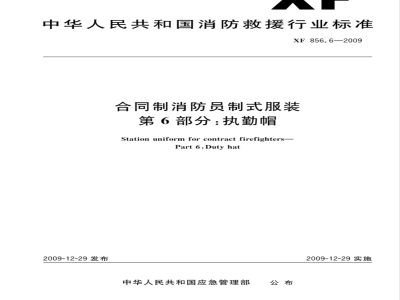 GA 856.6-2009 合同制消防员制式服装 第6部分：执勤帽