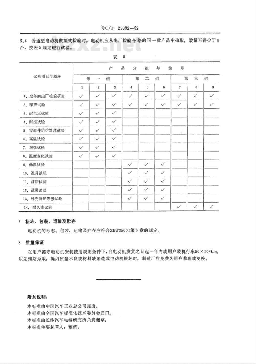 QC/T 29092-1992 汽车用暖风电动机技术条件