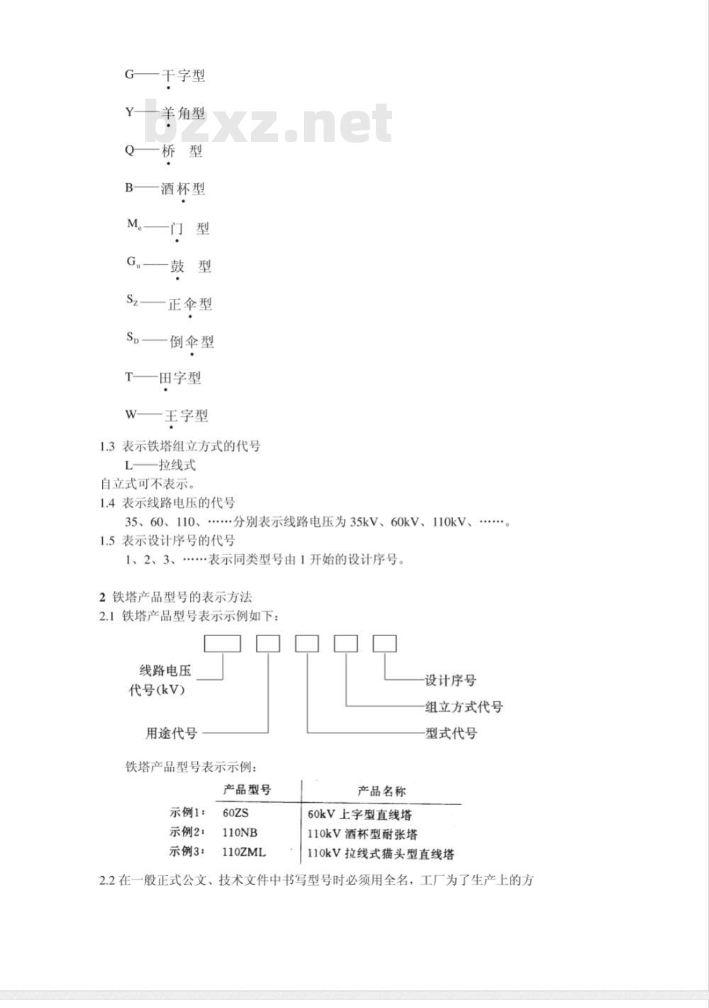 GB 2695-1981 输电线路铁塔型号编制规则