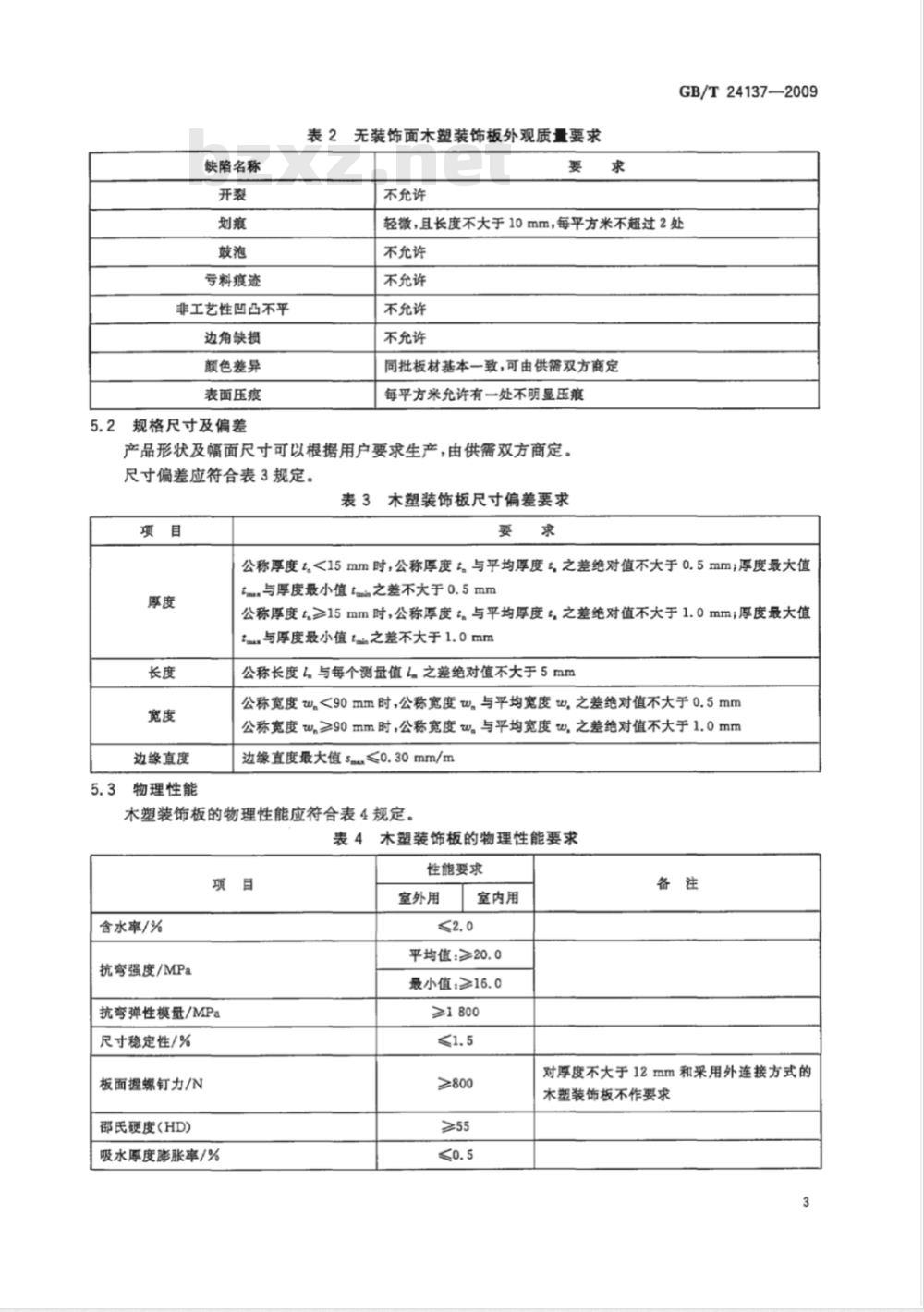 GB/T 24137-2009  木塑装饰板