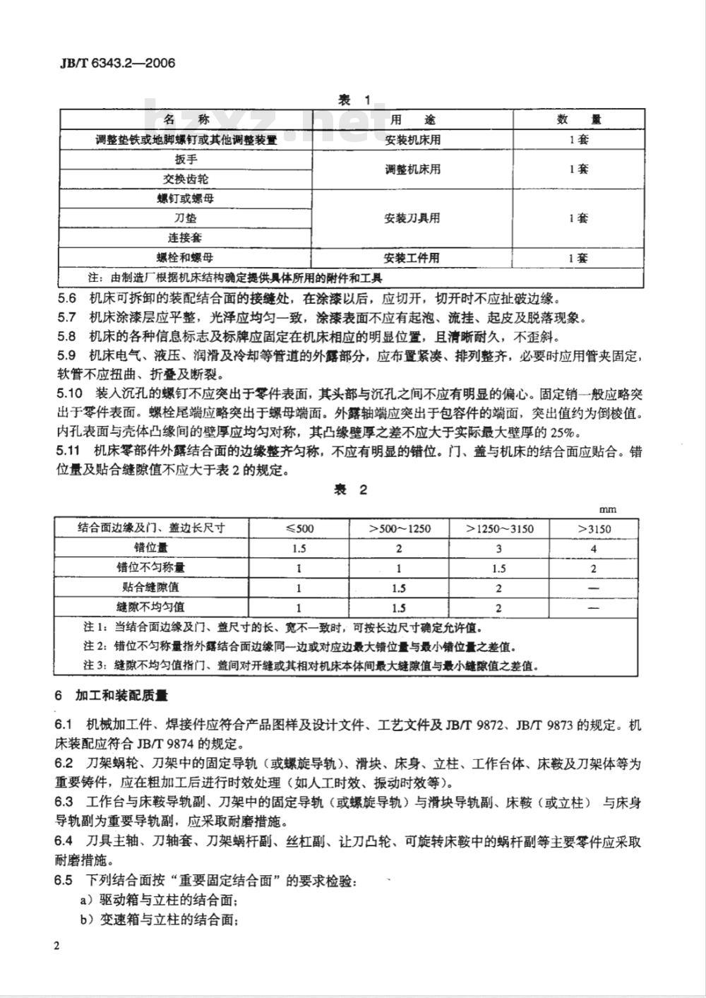 JB/T 6343.2-2006 齿条插齿机 第2部分：技术条件