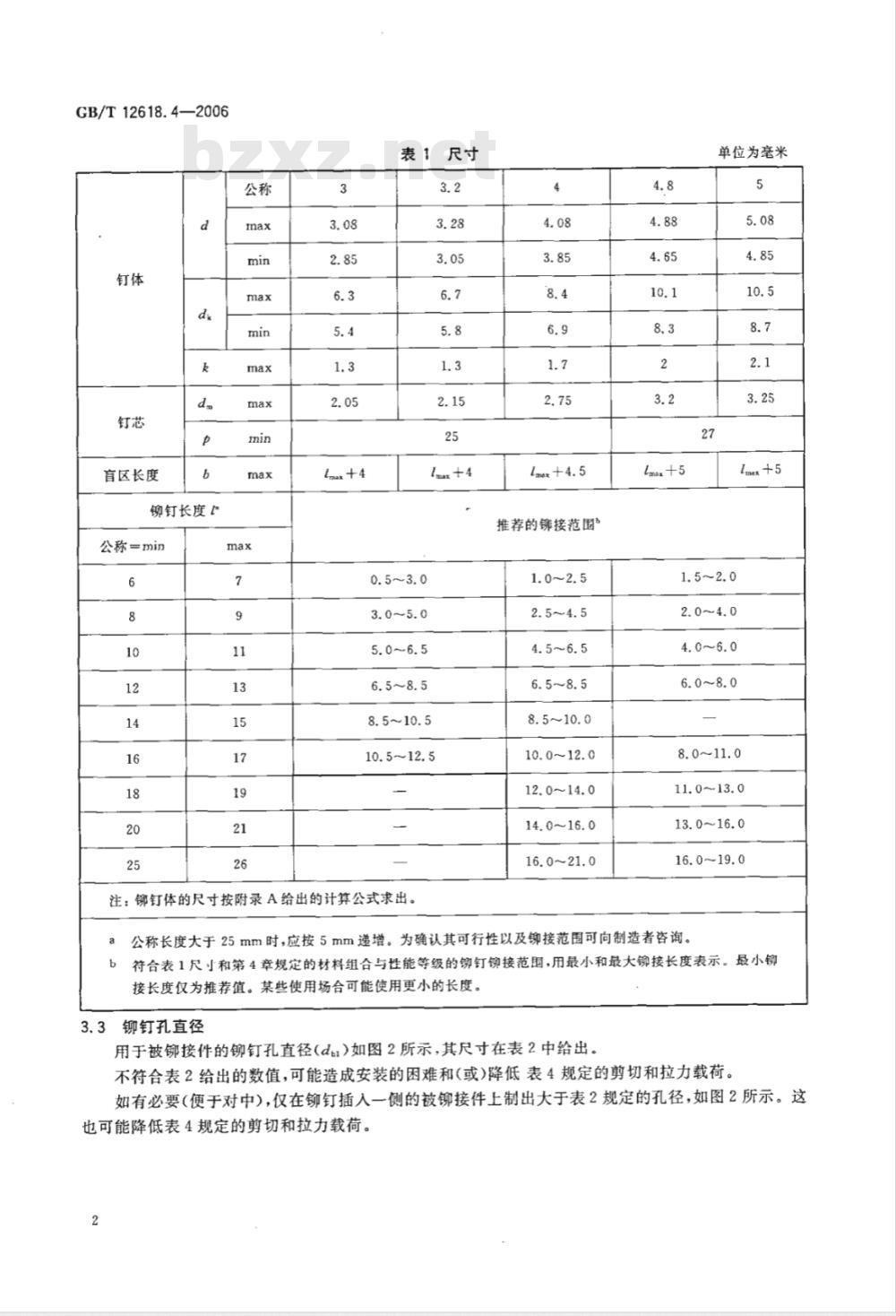 GB/T 12618.4-2006 开口型平圆头抽芯铆钉 51级