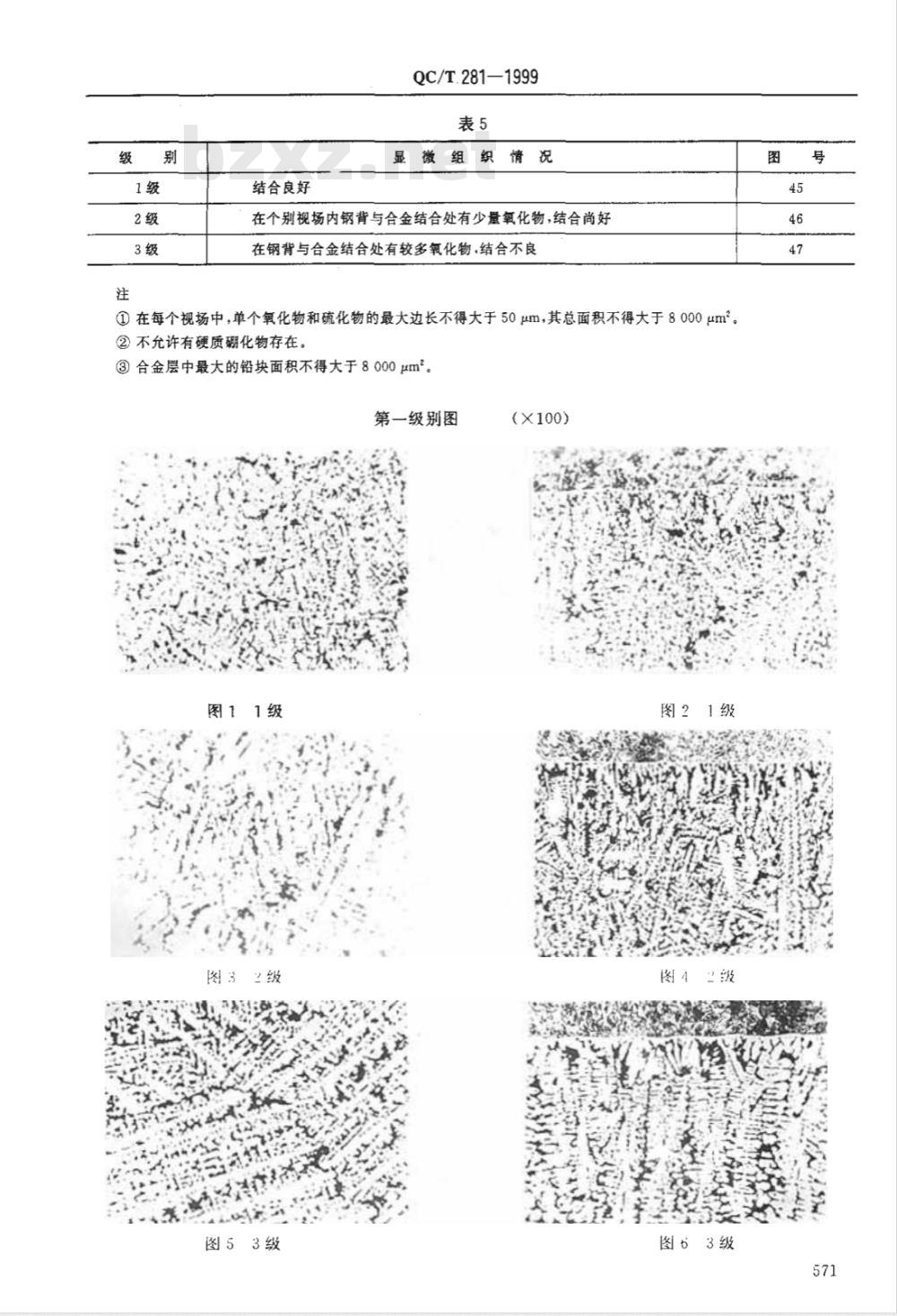 QC/T 281-1999 汽车发动机轴瓦铜铅合金金相标准