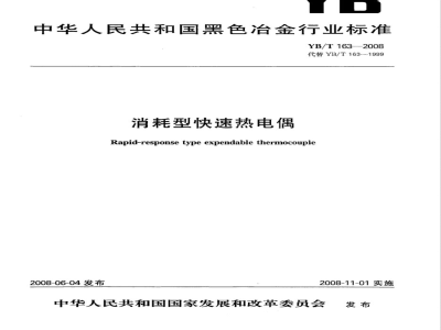 YB/T 163-2008 消耗型快速热电偶