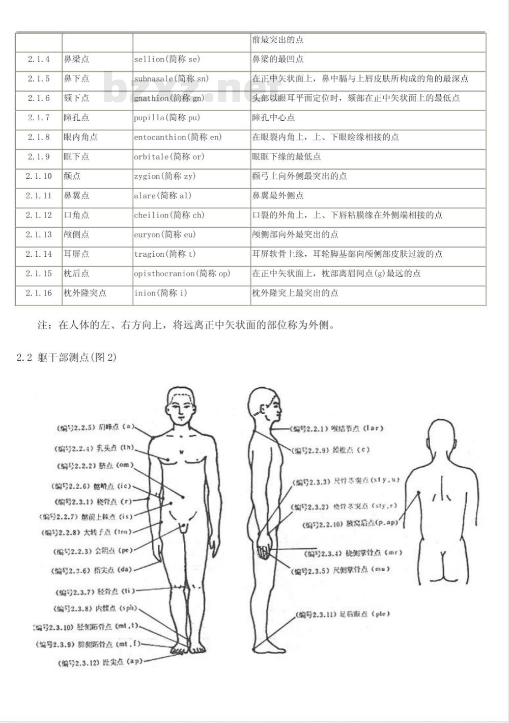 GB 3975-1983 人体测量术语