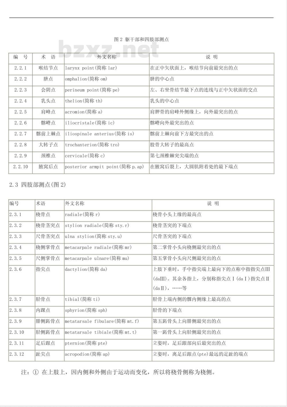GB 3975-1983 人体测量术语