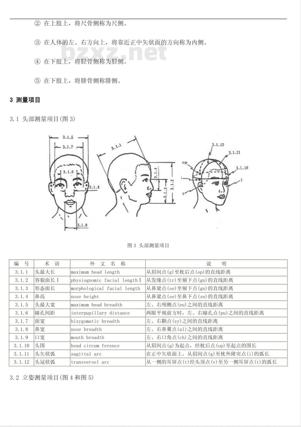 GB 3975-1983 人体测量术语