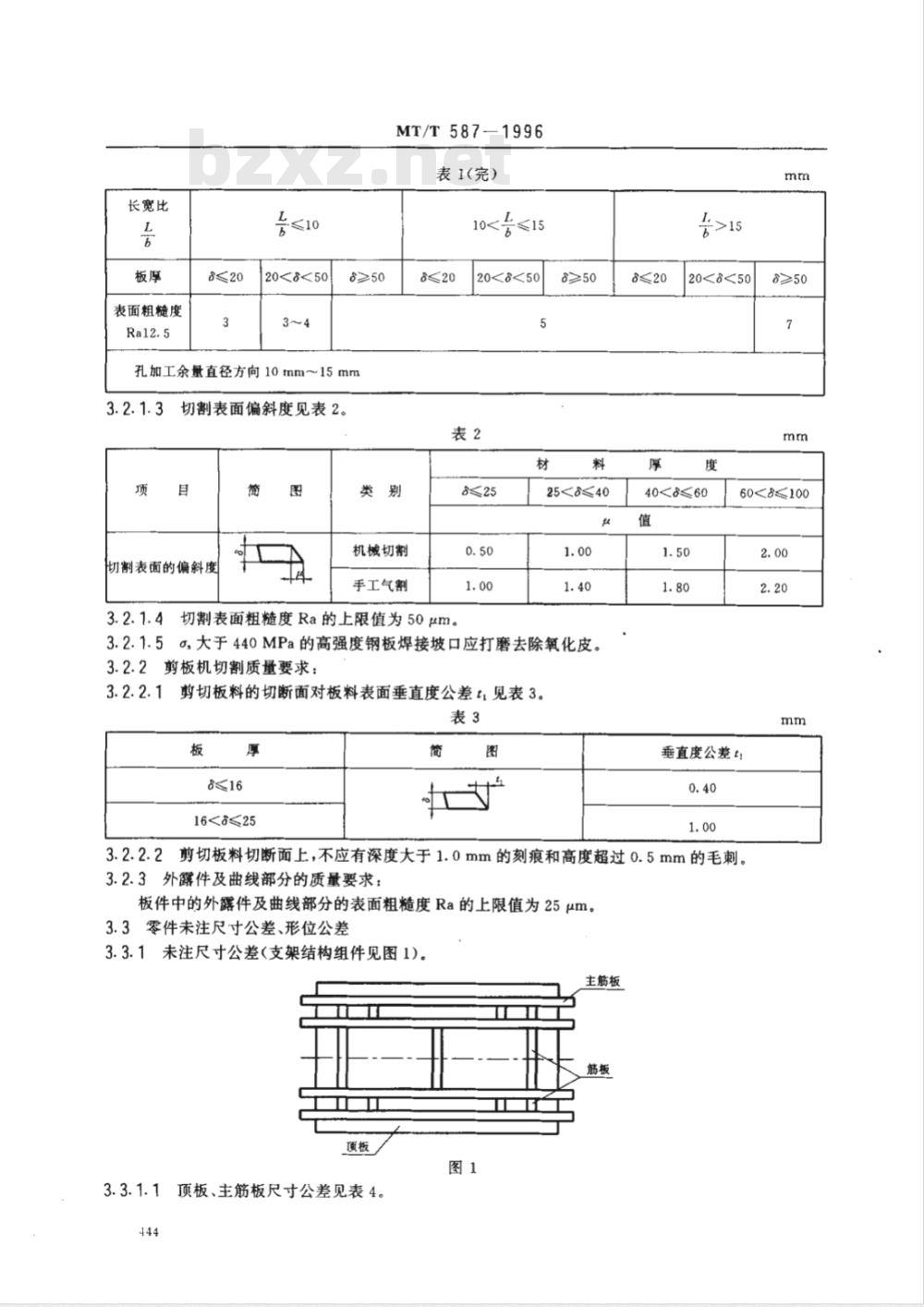 MT/T 587-1996 液压支架结构件制造技术条件
