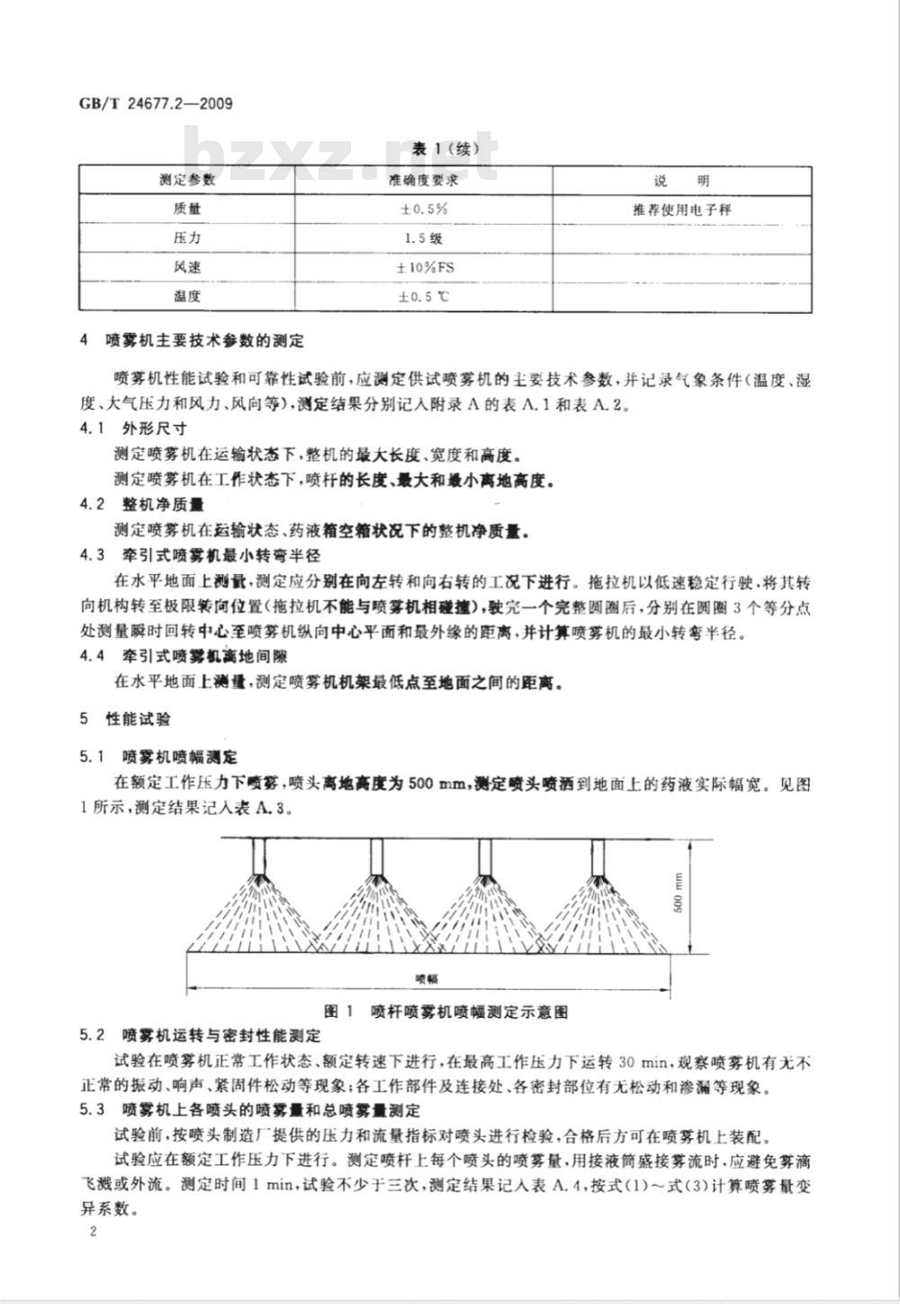 GB/T 24677.2-2009  喷杆喷雾机 试验方法