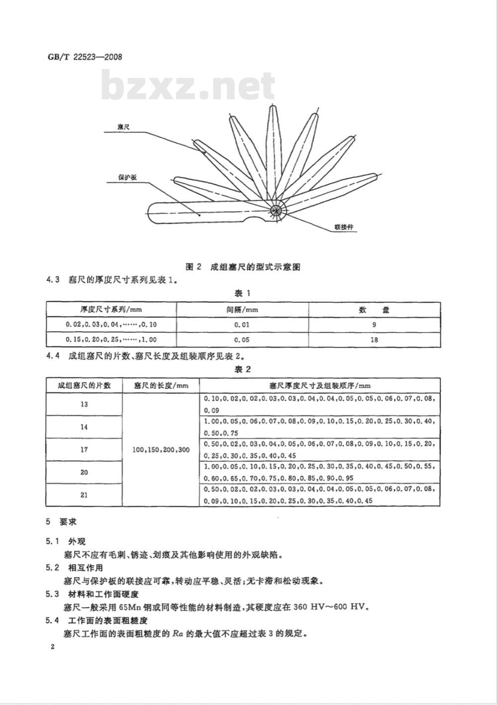 GB/T 22523-2008 塞尺