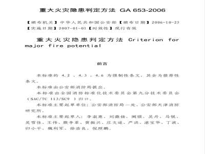 GA 653-2006 重大火灾隐患判定方法