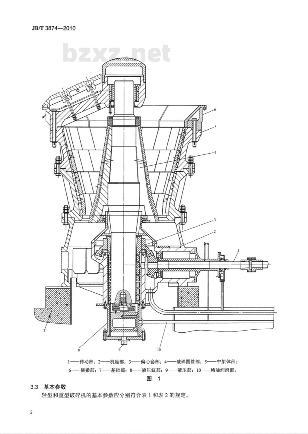 JB/T 3874-2010 旋回破碎机