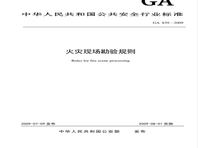 GA 839-2009 火灾现场勘验规则